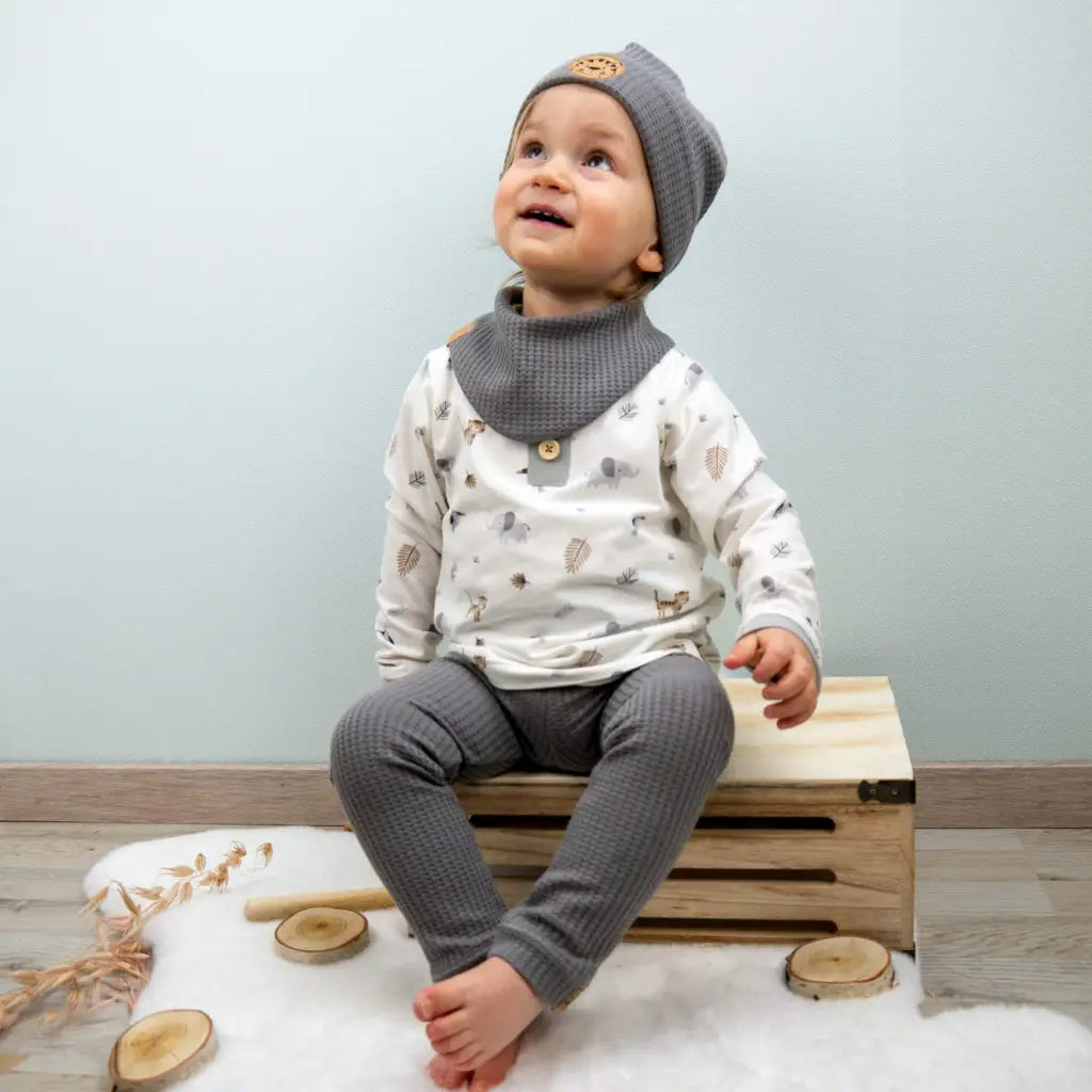 Leggings Waffeljersey Grau