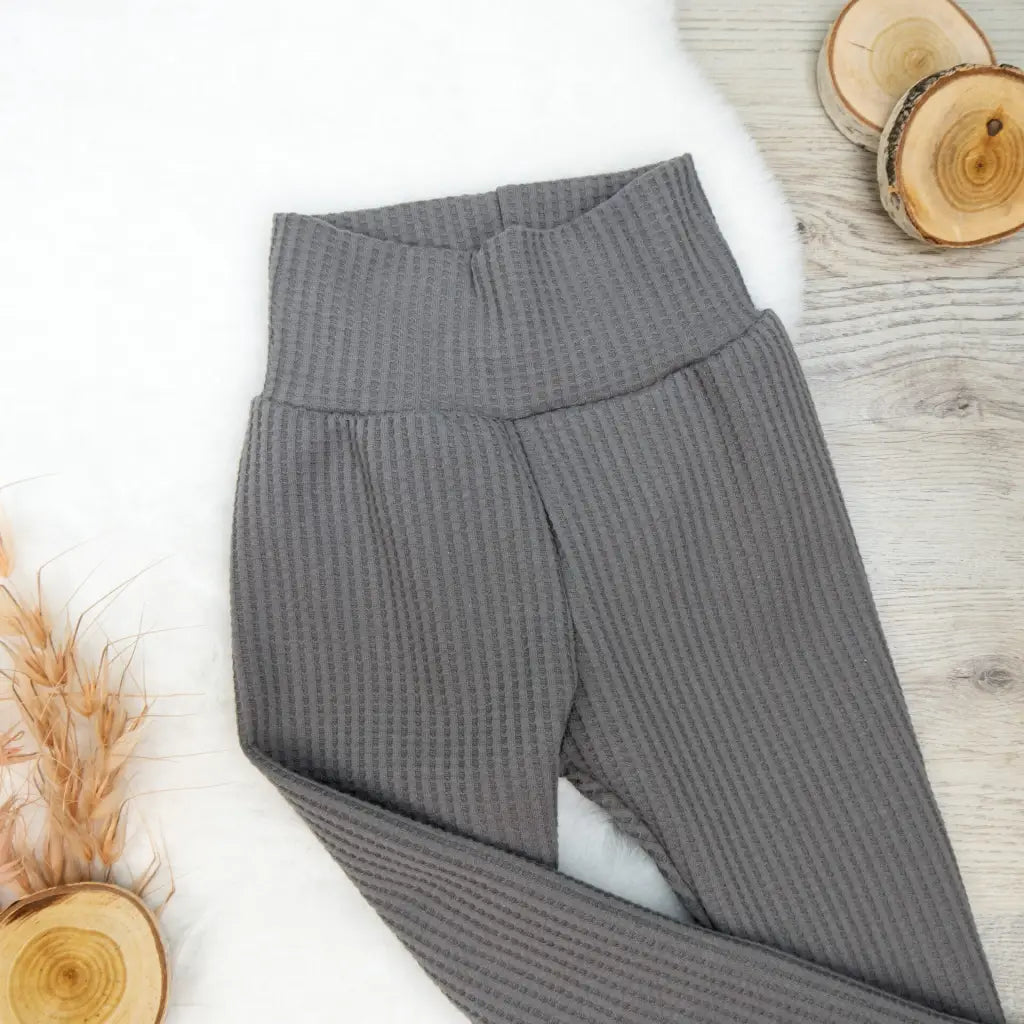 Leggings Waffeljersey Grau