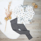 Leggings Waffeljersey Grau