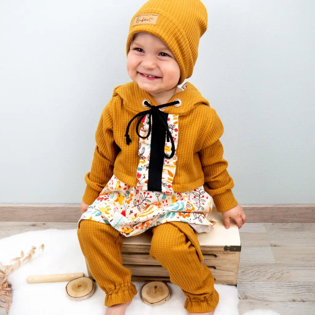 Leggings Waffeljersey Ocker