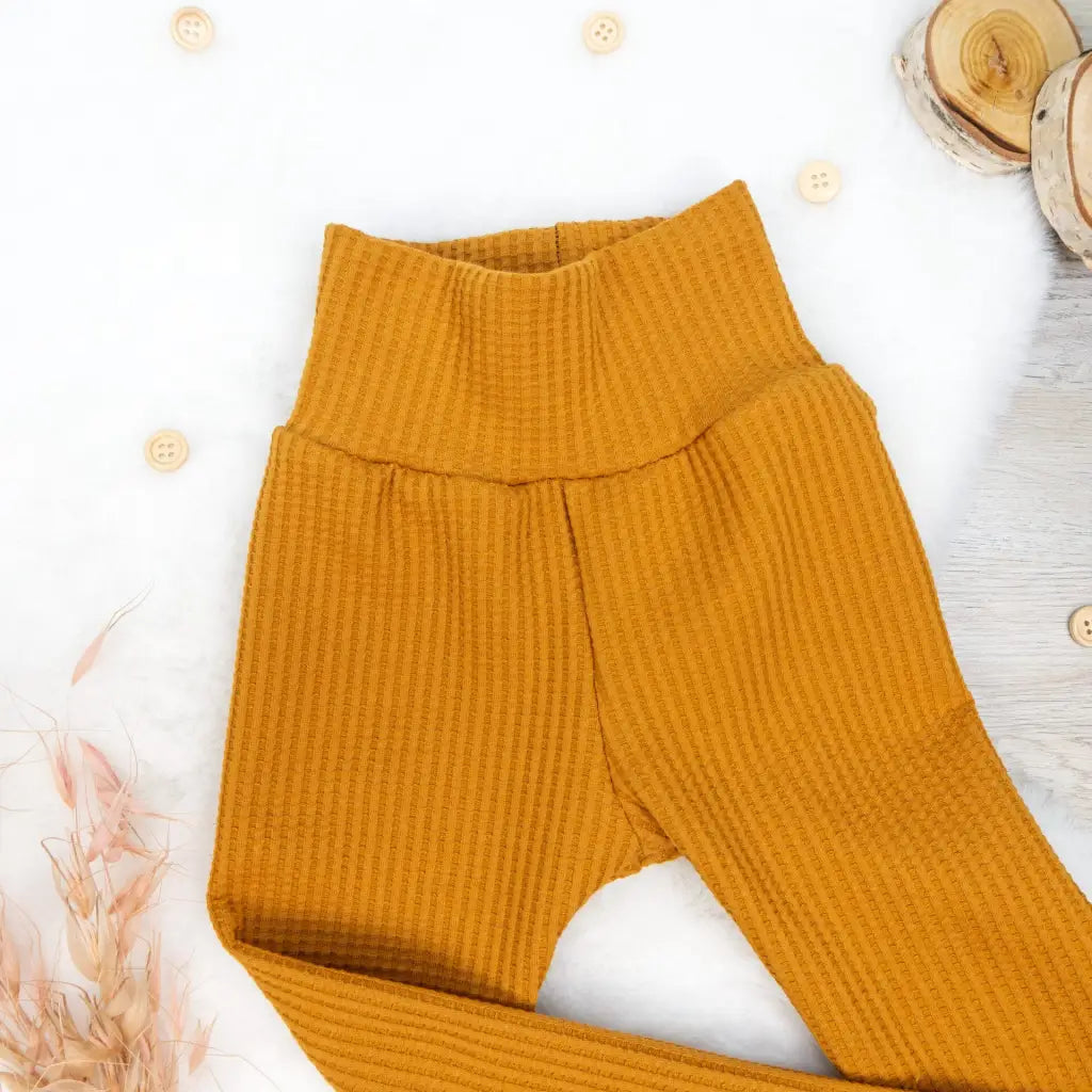 Leggings Waffeljersey Ocker