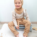 Paperbag Hose Waffeljersey Beige