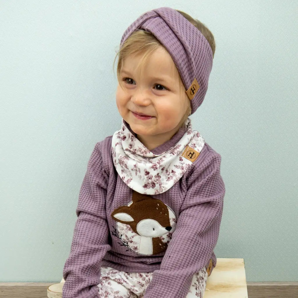 Waffeljersey Haarband Kinder Altrosa