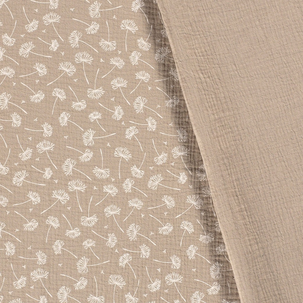 Musselin Beige - Pusteblumen