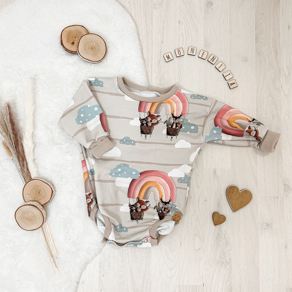 Sweater Romper Regenbogen Reise - aus Bio-Baumwolle