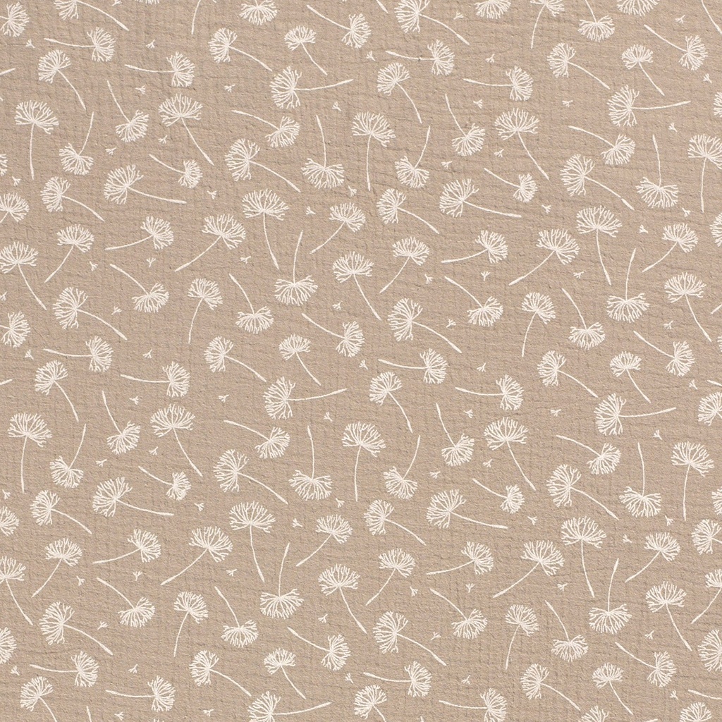 Musselin Beige Pusteblumen